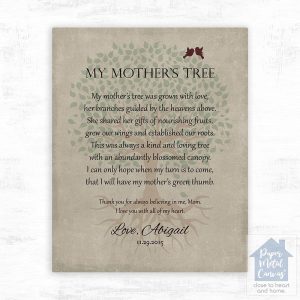 My Mother's Tree Poem Mother's Day Wall Plaque Gift for Mother LTC-1142