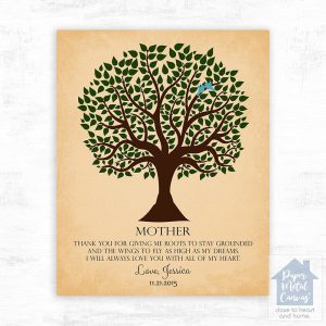 Green Tree Silhouette Wedding Wall Plaque Gift for Mother LTC-1143