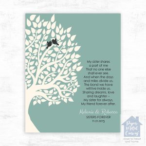 Half Tree Sister Poem Wedding Wall Plaque Gift for Sister LTC-1145