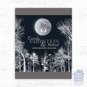 Full Moon Tree Forest Anniversary Wall Plaque Gift for Couple LTC-1148