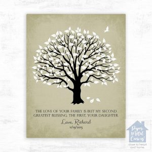 Magnolia Tree on Sage Wedding Wall Plaque Gift for Mother Of The Bride LTC-1153