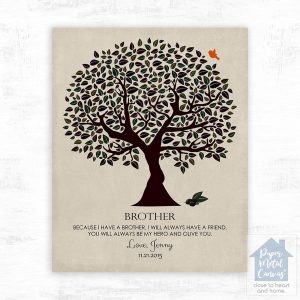 Dark Olive Tree Wedding Wall Plaque Gift for Brother LTC-1162