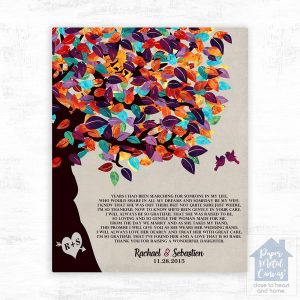 Half Tree Wedding Wall Plaque Gift for Mother Of The Bride LTC-1170