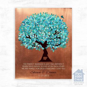 Copper Canopy Tree 7th Anniversary Wall Plaque Gift for Couple LTC-1172