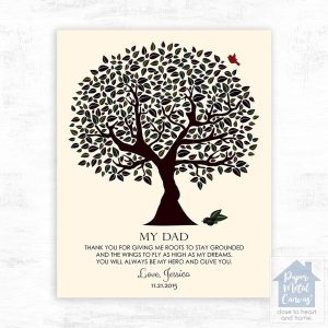 Dark Olive Tree Wedding Wall Plaque Gift for Father LTC-1175