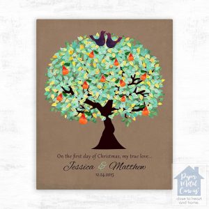 Christmas Pear Tree Christmas Wall Plaque Gift for Couple LTC-1183