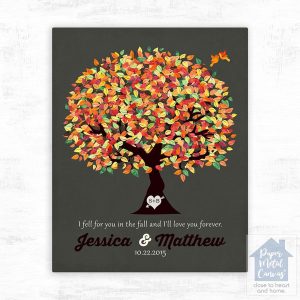 Autumn Tree Anniversary Wall Plaque Gift for Couple LTC-1190