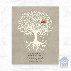 White Tree with Roots Memorial Wall Plaque Gift for Bereaved Parents LTC-1197