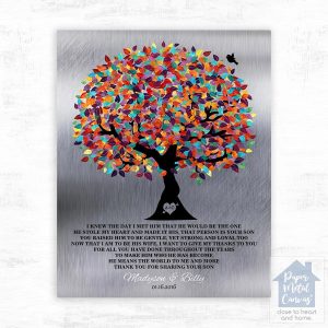 Tin Colorful Spring Tree Wedding Wall Plaque Gift for Mother Of The Groom LTC-1209