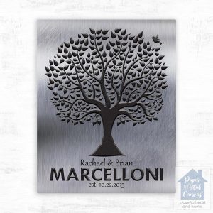 Tin Dark Tree Silhouette Wedding Wall Plaque Gift for Couple LTC-1212