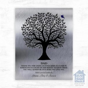 Tin Tree Silhouette and Bird Father's Day Wall Plaque Gift for Dad LTC-1215