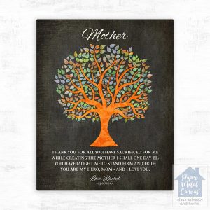 Artful Tree Silhouette Mother's Day Wall Plaque Gift for Mom LTC-1222