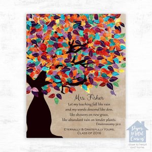 Colorful Spring Tree Teacher Appreciation Wall Plaque Gift for Educator LTC-1229