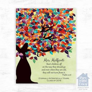 Colorful Spring Tree Teacher Appreciation Wall Plaque Gift for Educator LTC-1232