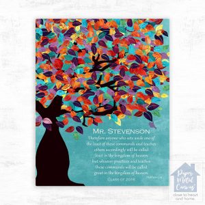 Colorful Spring Tree Teacher Appreciation Wall Plaque Gift for Educator LTC-1233