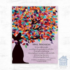 Colorful Spring Tree Teacher Appreciation Wall Plaque Gift for Educator LTC-1234