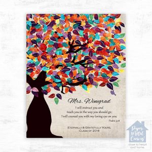 Colorful Spring Tree Teacher Appreciation Wall Plaque Gift for Educator LTC-1235
