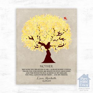 Yellow Tree Mother's Day Wall Plaque Gift for Mother LTC-1240