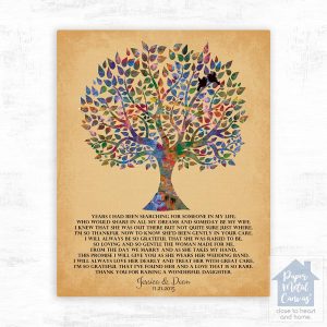 Watercolor Tree Wedding Wall Plaque Gift for Mother Of The Bride LTC-1256