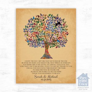 Watercolor Tree Wedding Wall Plaque Gift for Mother Of The Groom LTC-1257