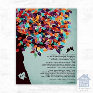 Half Spring Tree Anniversary Wall Plaque Gift for Couple LTC-1263