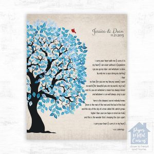 Half Artful Tree 10th Anniversary Wall Plaque Gift for Couple LTC-1278