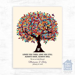 Colorful Spring Tree 10th Anniversary Wall Plaque Gift for Couple LTC-1284