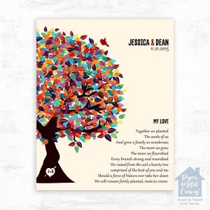 Half Spring Tree 10th Anniversary Wall Plaque Gift for Couple LTC-1285