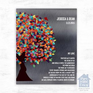 Tin Half Spring Tree 10th Anniversary Wall Plaque Gift for Couple LTC-1290