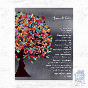 Tin Half Spring Tree 10th Anniversary Wall Plaque Gift for Couple LTC-1291