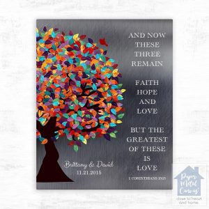 Tin Half Spring Tree 10th Anniversary Wall Plaque Gift for Couple LTC-1292