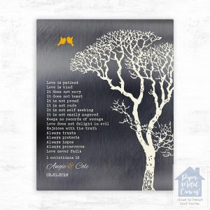 Tin Bare Tree 10th Anniversary Wall Plaque Gift for Couple LTC-1297