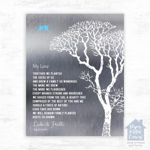 Tin Bare Tree 10th Anniversary Wall Plaque Gift for Couple LTC-1298