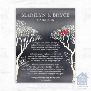 Tin Bare Tree 10th Anniversary Wall Plaque Gift for Couple LTC-1303