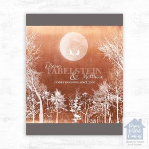 Copper Full Moon Forest 7th Anniversary Wall Plaque Gift for Couple LTC-1349