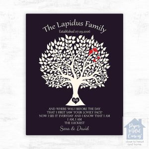 Tree Silhouette Anniversary Wall Plaque Gift for Couple LTC-1358