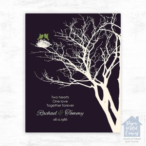 Branchy Tree with Nest 15thAnniversary Wall Plaque Gift for Couple LTC-1364