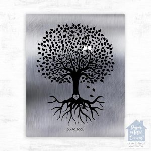 Tin Tree with Roots 10th Anniversary Wall Plaque Gift for Couple LTC-1372