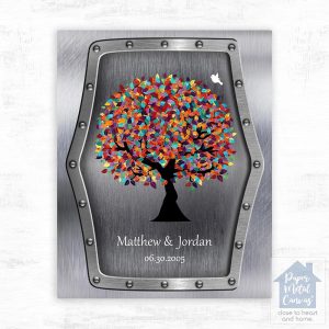Steel Colorful Spring Tree 11th Anniversary Wall Plaque Gift for Couple LTC-1376