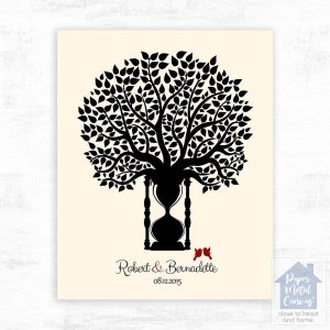 Hourglass Tree 1st Anniversary Wall Plaque Gift for Couple LTC-1388
