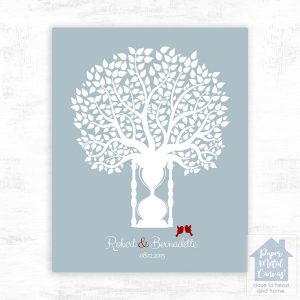Hourglass Tree 1st Anniversary Wall Plaque Gift for Couple LTC-1389