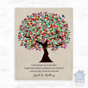 Early Spring Tree Wedding Wall Plaque Gift for Sister LTC-1390