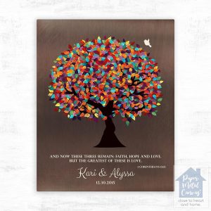 Bronze Colorful Spring Tree Anniversary Wall Plaque Gift for Couple LTC-1393