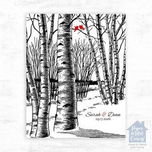 Birch Tree Forest 10th Anniversary Wall Plaque Gift for Couple LTC-1399