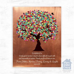 Copper Colorful Spring Tree Leadership Appreciation Wall Plaque Gift for Mentor LTC-1408