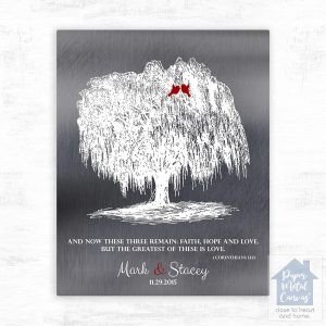 Tin Willow Silhouette 10th Anniversary Wall Plaque Gift for Couple LTC-1412