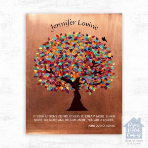 Copper Colorful Spring Tree Leadership Appreciation Wall Plaque Gift for Mentor LTC-1429