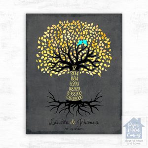 Countdown Tree 17th Anniversary Wall Plaque Gift for Couple LTC-1447