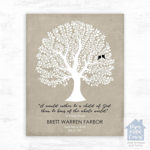 Curly Tree Faith Milestone Wall Plaque Gift for Godchild LTC-1459