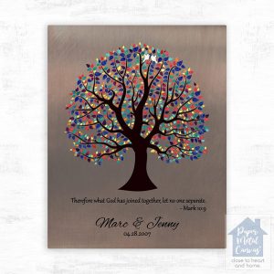 Bronze Curly Tree 8th Anniversary Wall Plaque Gift for Couple LTC-1465